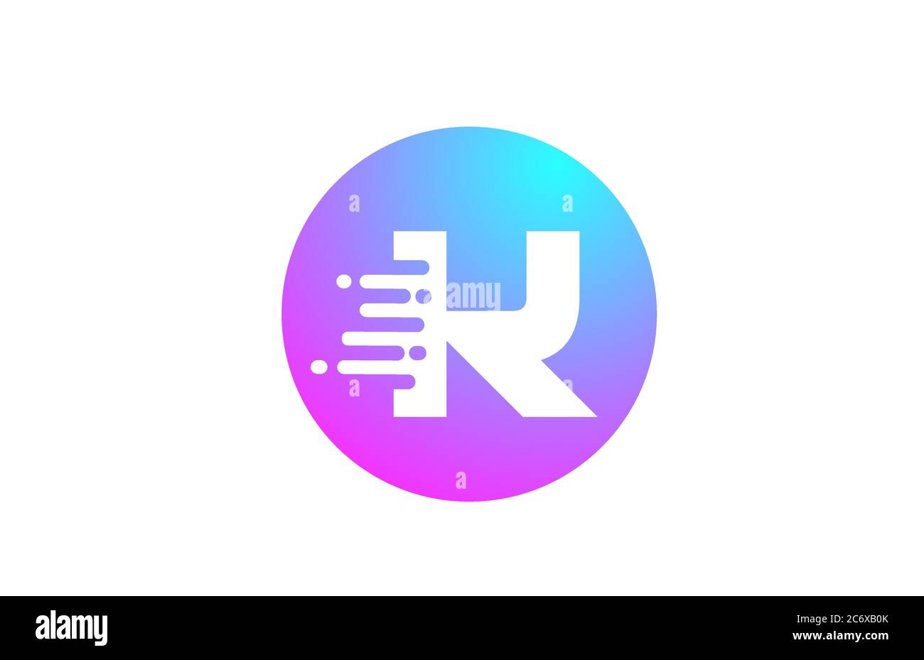 K alphabet letter logo for business and company. Blue pink circle ...