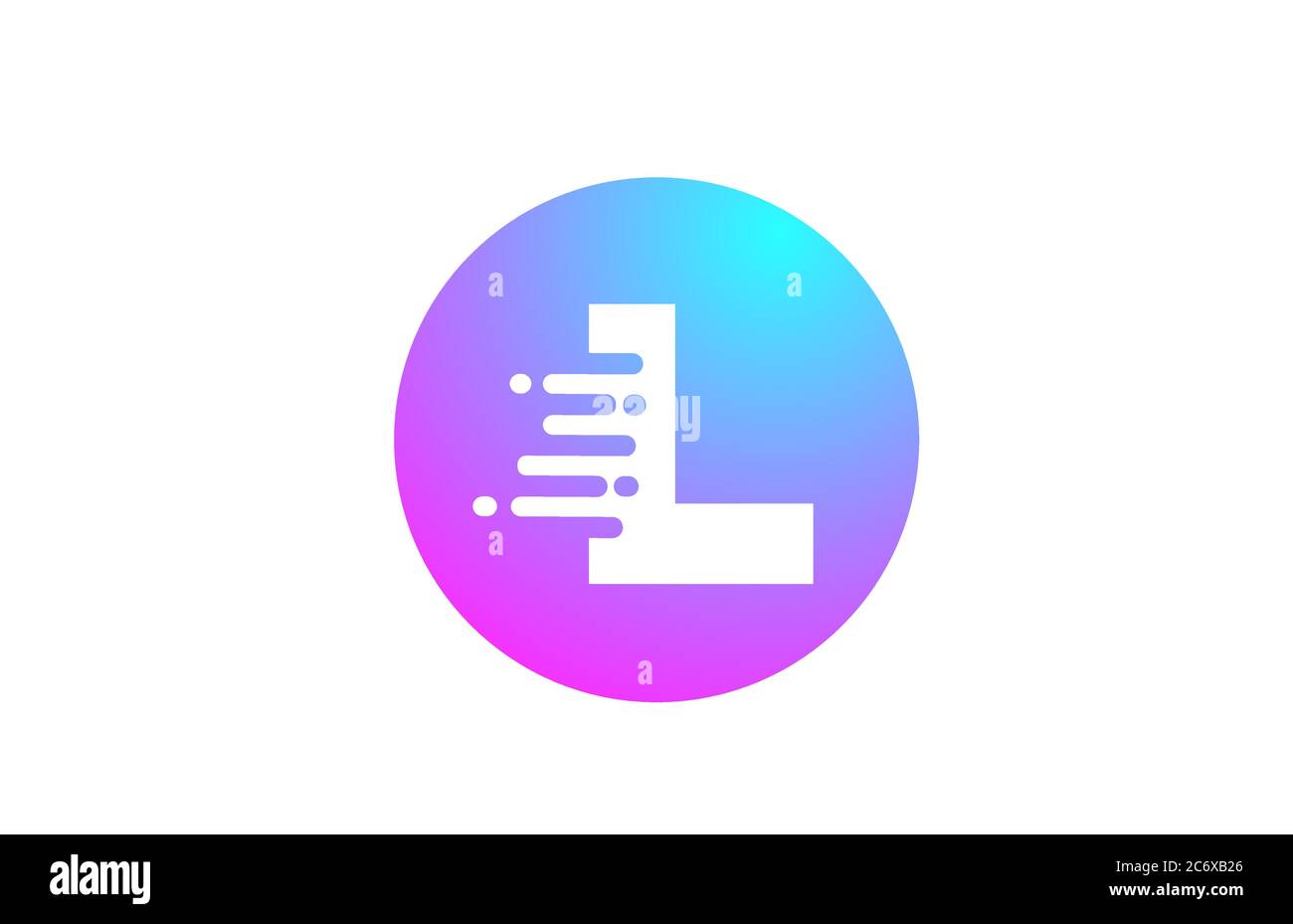 L alphabet letter logo for business and company. Blue pink circle ...