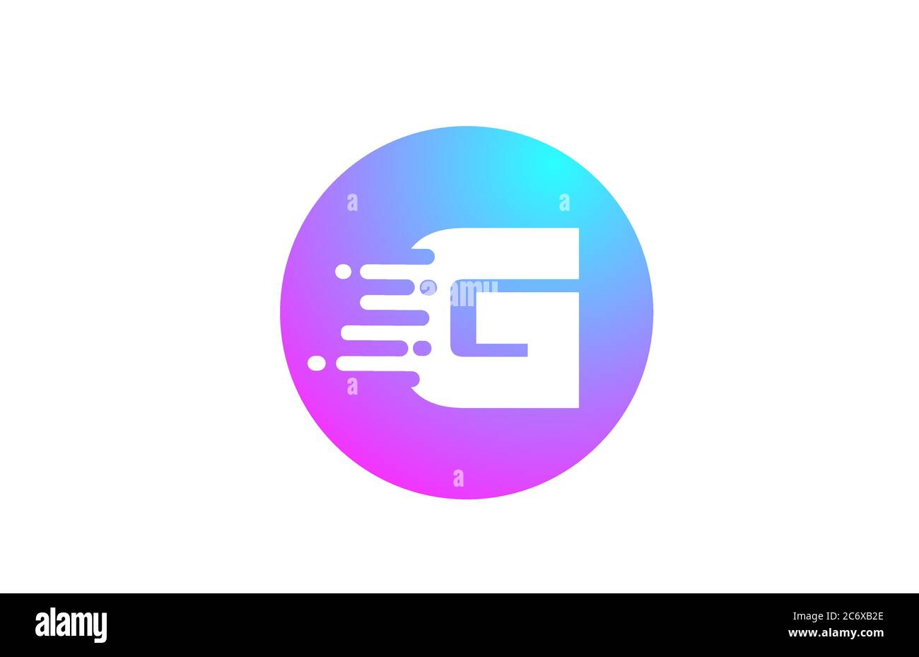 G alphabet letter logo for business and company. Blue pink circle ...