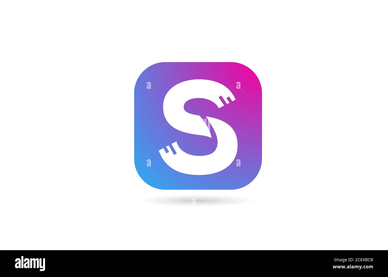 square S alphabet letter logo for business and company. Pink blue ...
