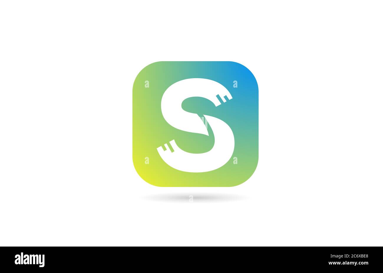 green blue S alphabet letter logo icon design for company and business ...