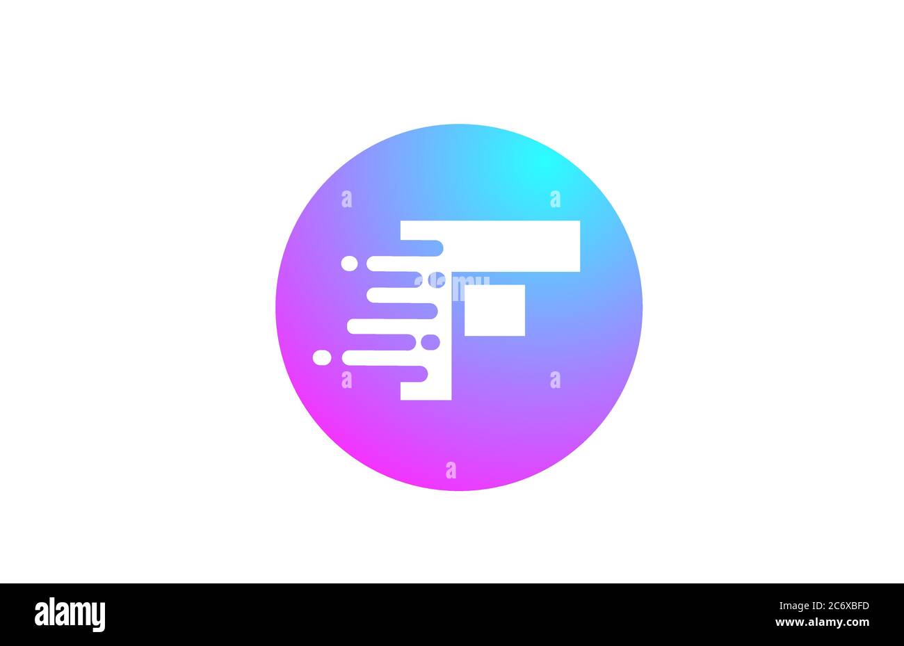 F alphabet letter logo for business and company. Blue pink circle ...