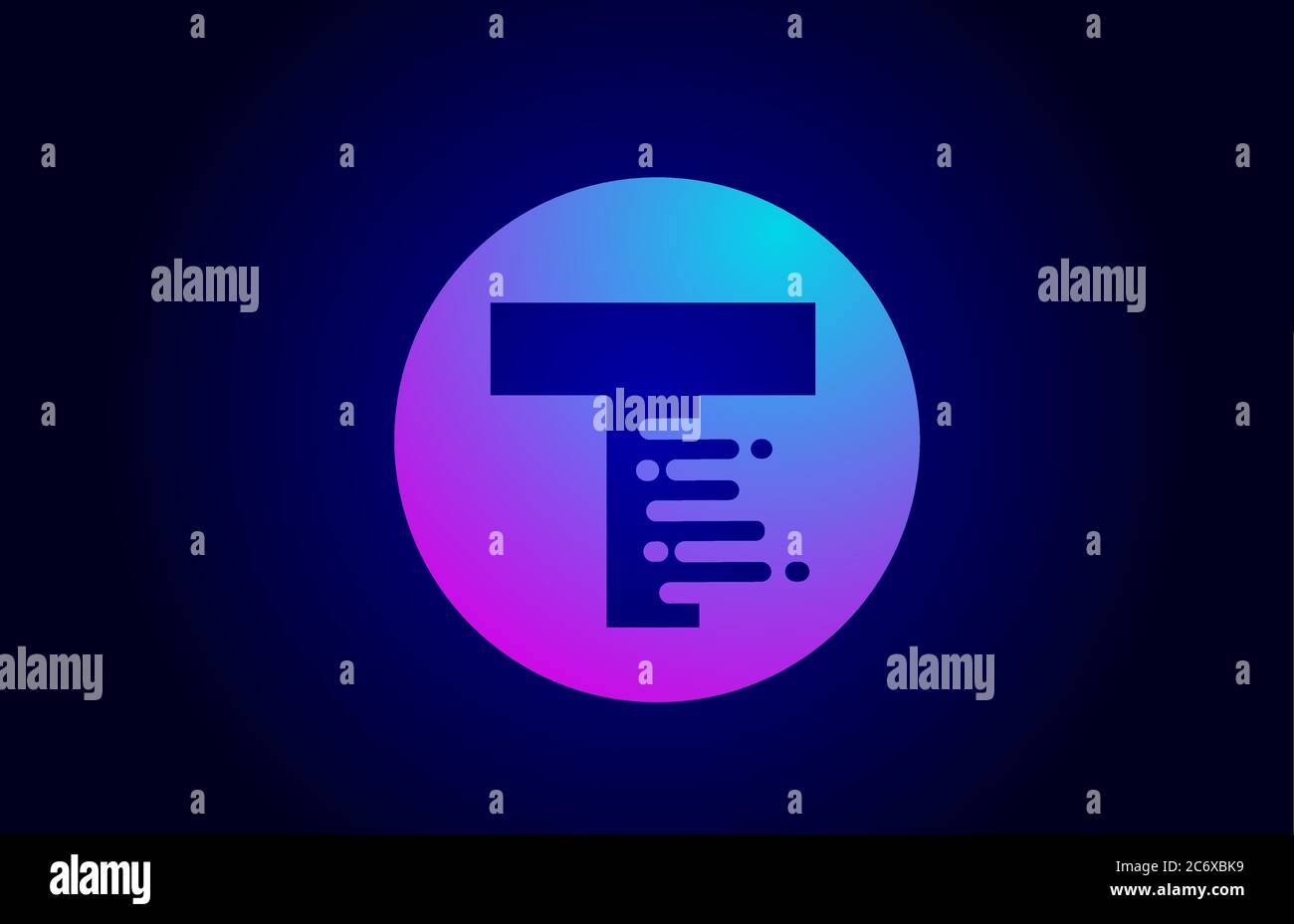 pink blue T alphabet letter logo for business and company. Gradient ...