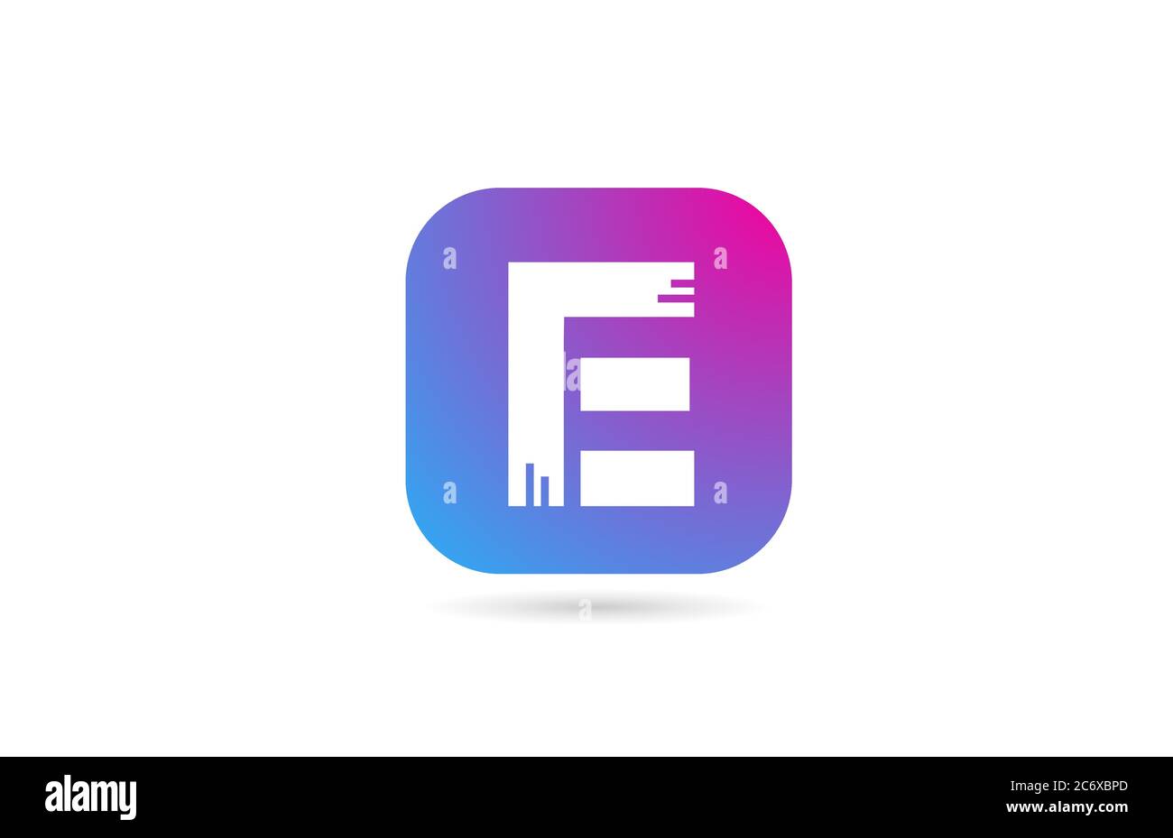 square E alphabet letter logo for business and company. Pink blue ...