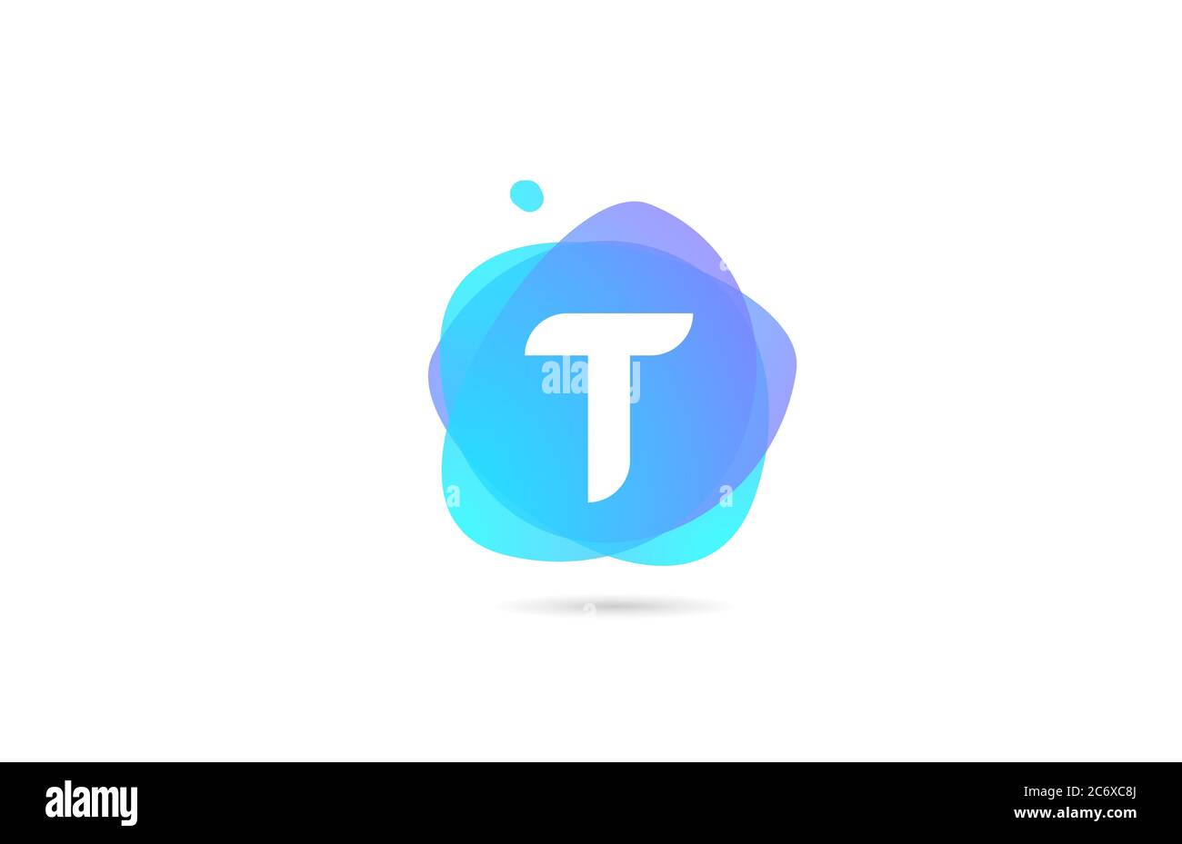 pink blue T alphabet letter logo for company and business with gradient ...