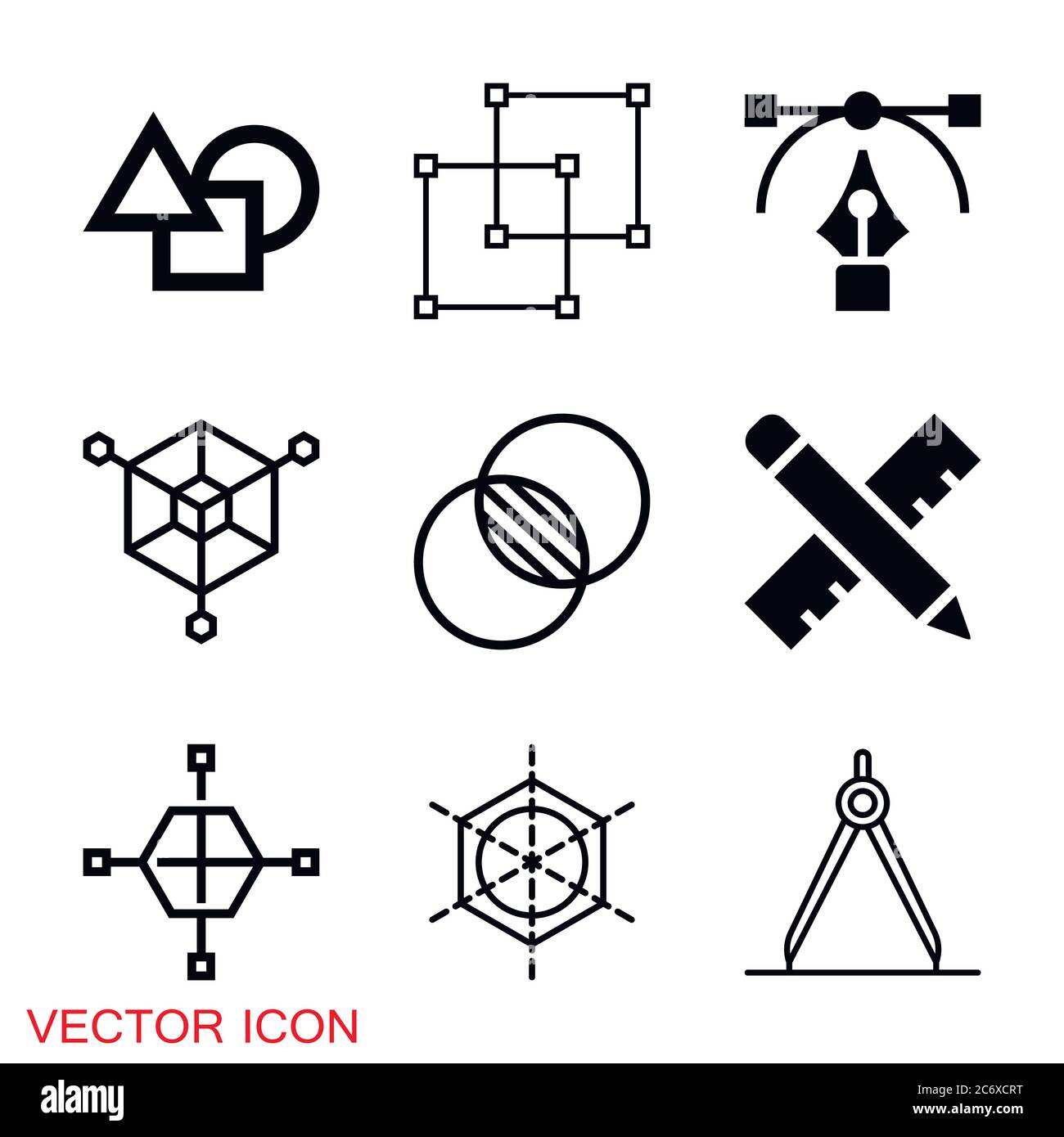 Design icon, symbol of graphic and plastic arts Stock Vector Image