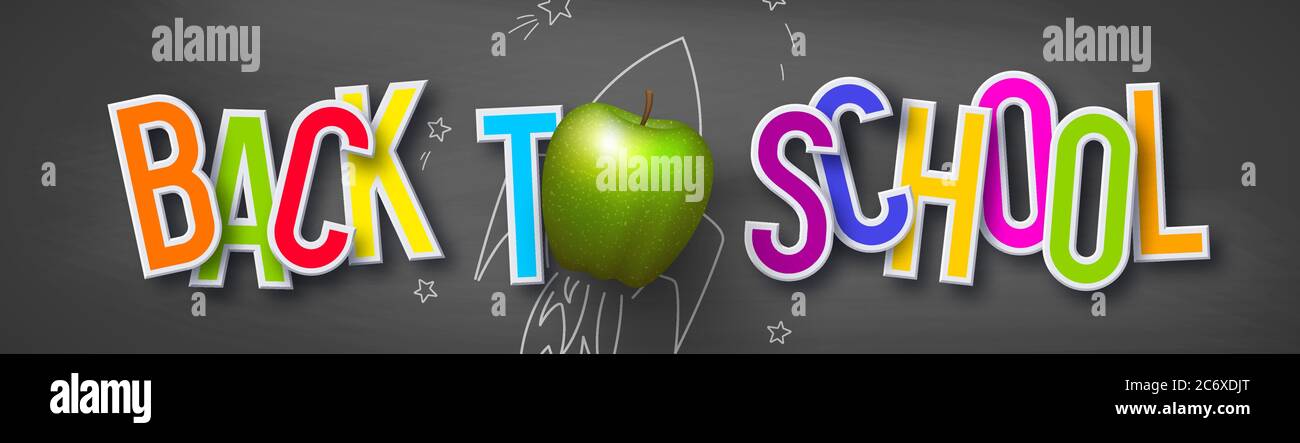 Back to school typography design. Stock Vector