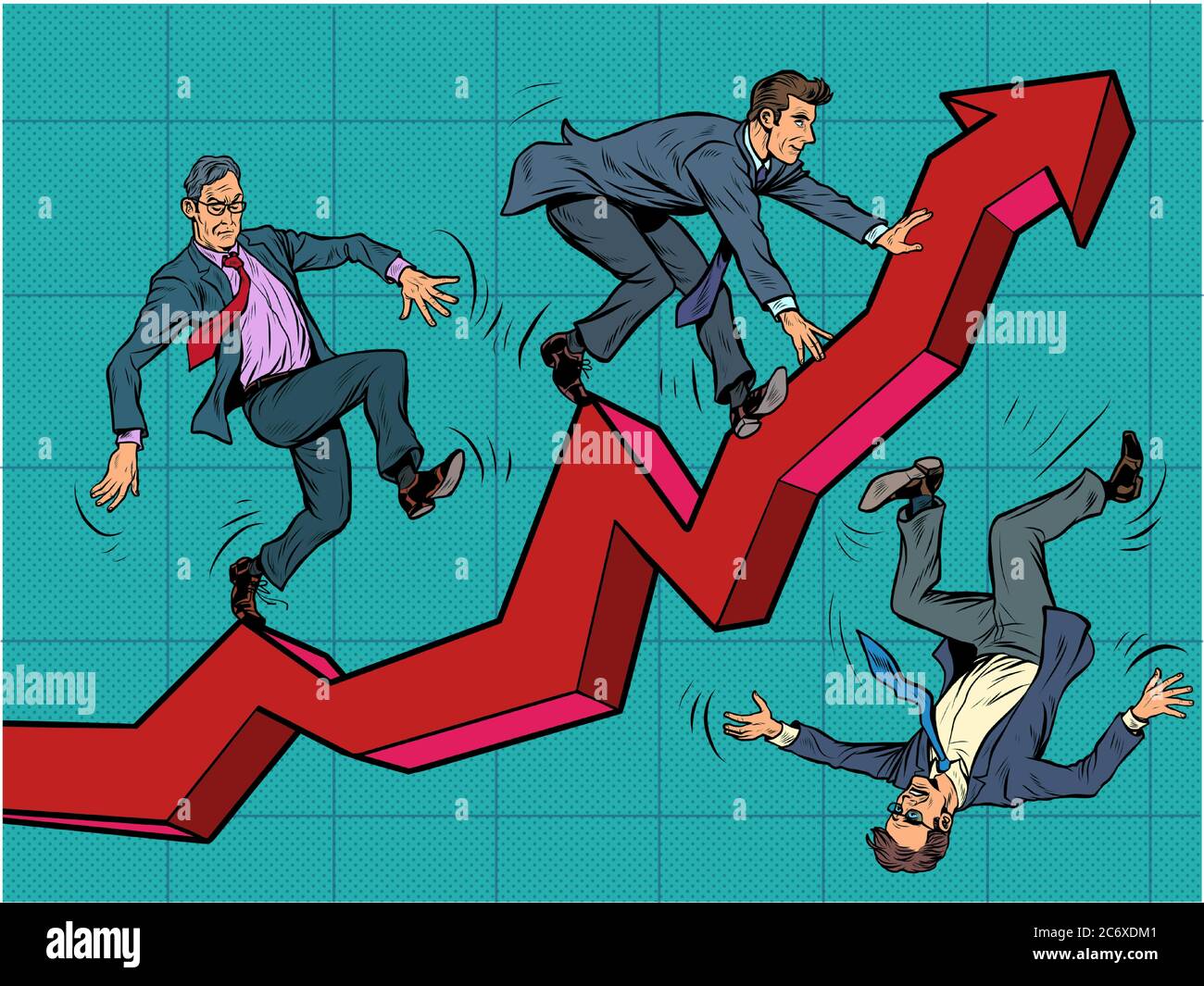 Businesses compete for growth indicators Stock Vector