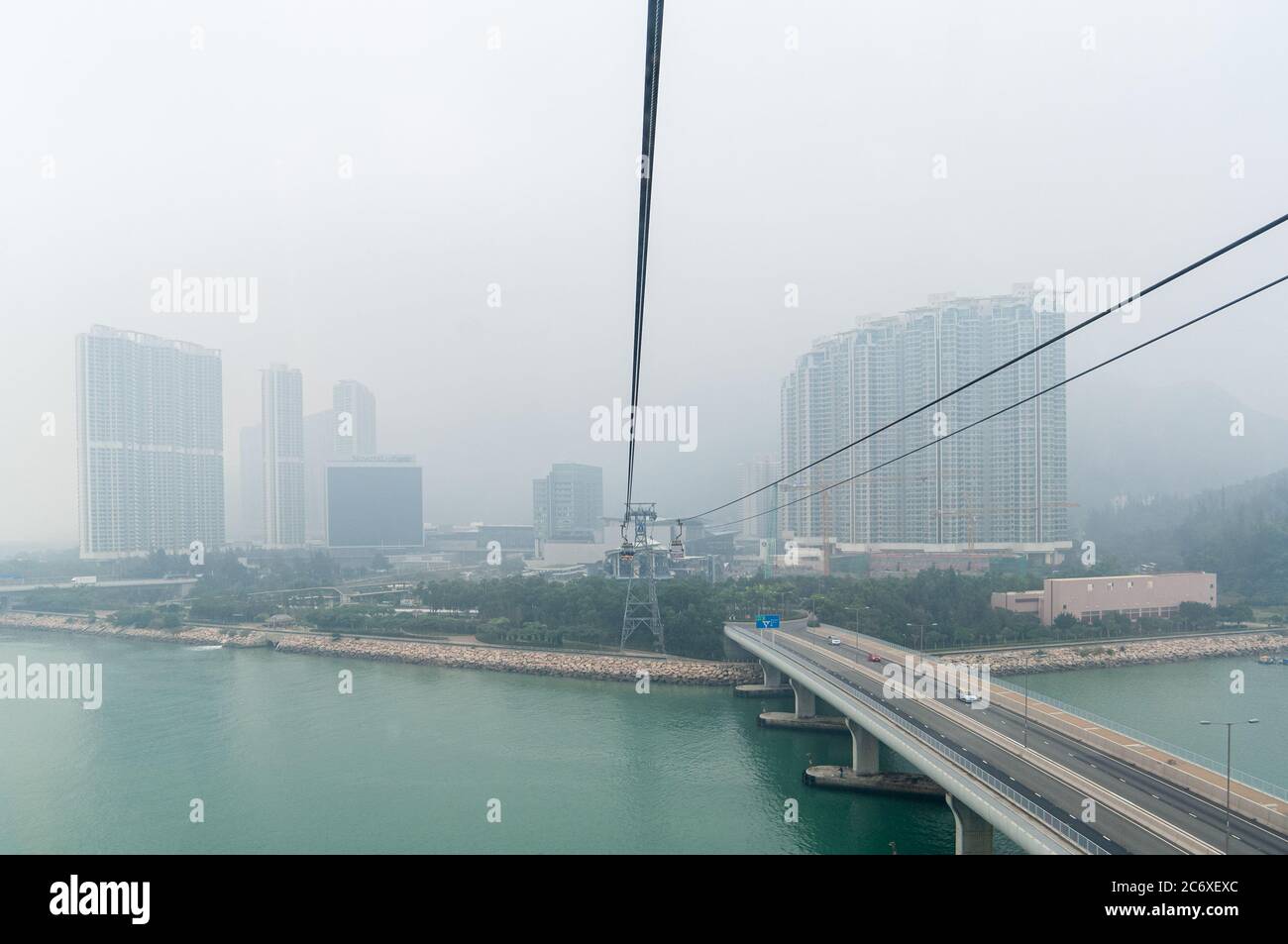 Residential tower blocks at Tung Chung, Lantau Island, Hong Kong in
