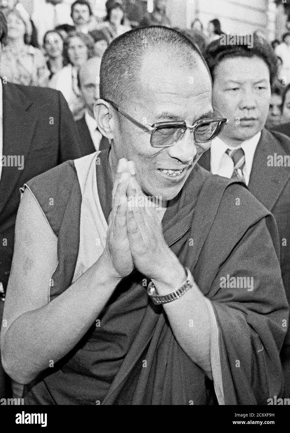 Dalai Lama visits San Francisco, California in September, 1979 Stock Photo