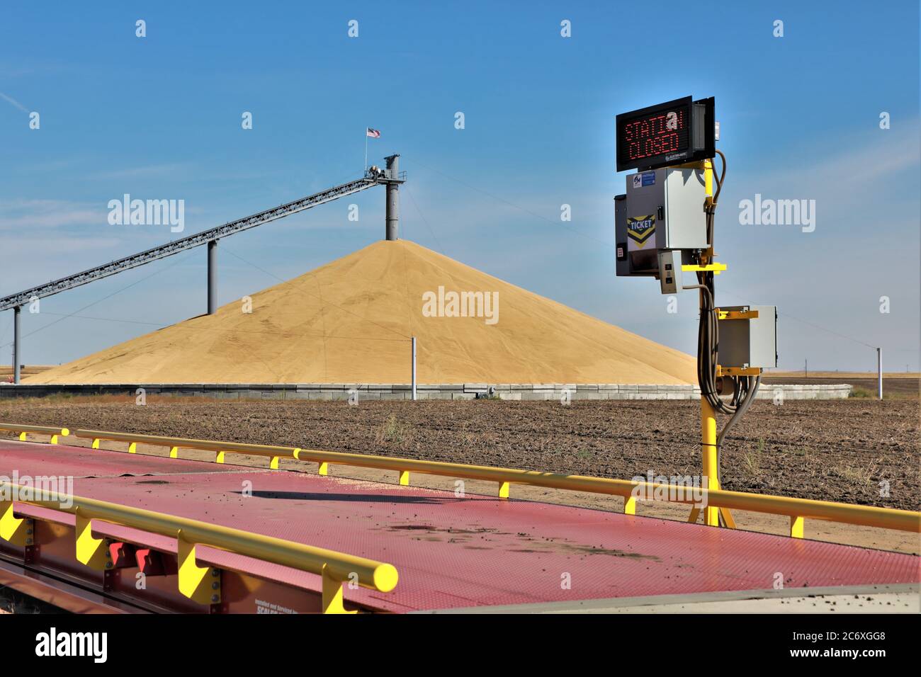 Wheat in southeast Washington being stored in the open at weigh station ...