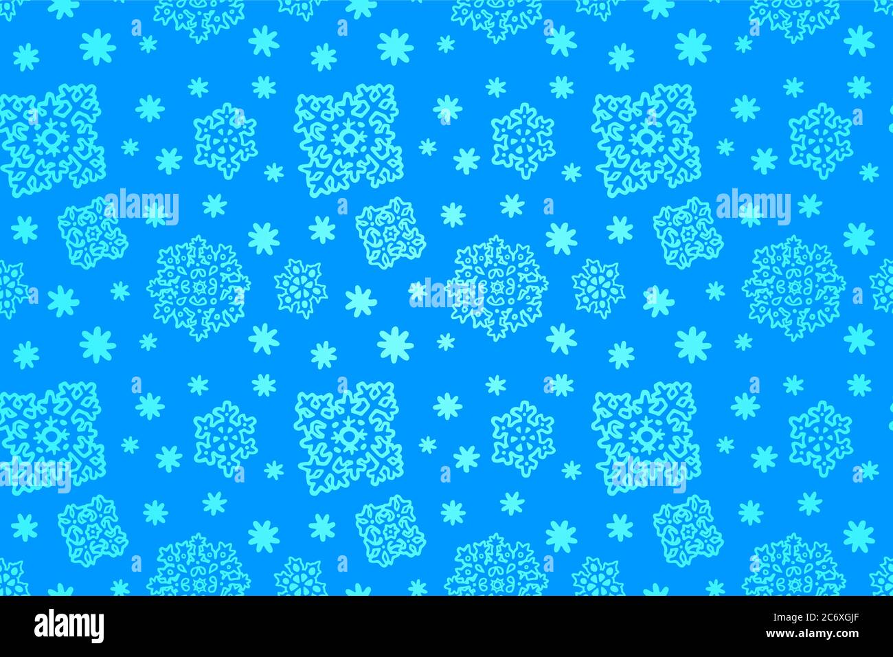 Beautiful seamless blue winter pattern with stylized snowflakes Stock Vector