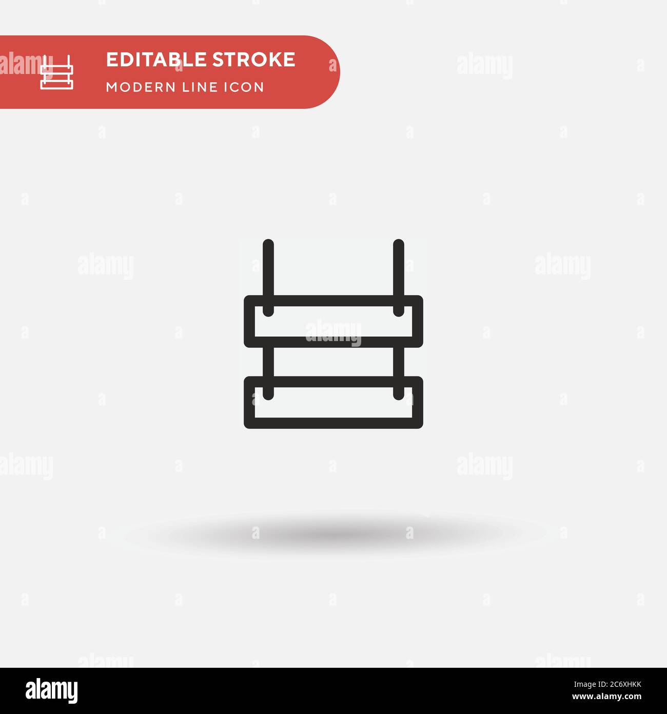 Bookcase Simple vector icon. Illustration symbol design template for web mobile UI element. Perfect color modern pictogram on editable stroke. Bookcase icons for your business project Stock Vector
