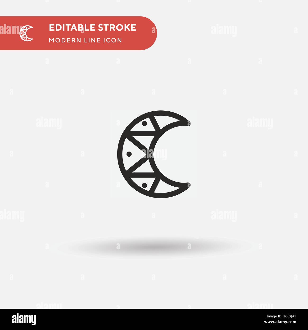 Half Moon Simple vector icon. Illustration symbol design template for web mobile UI element