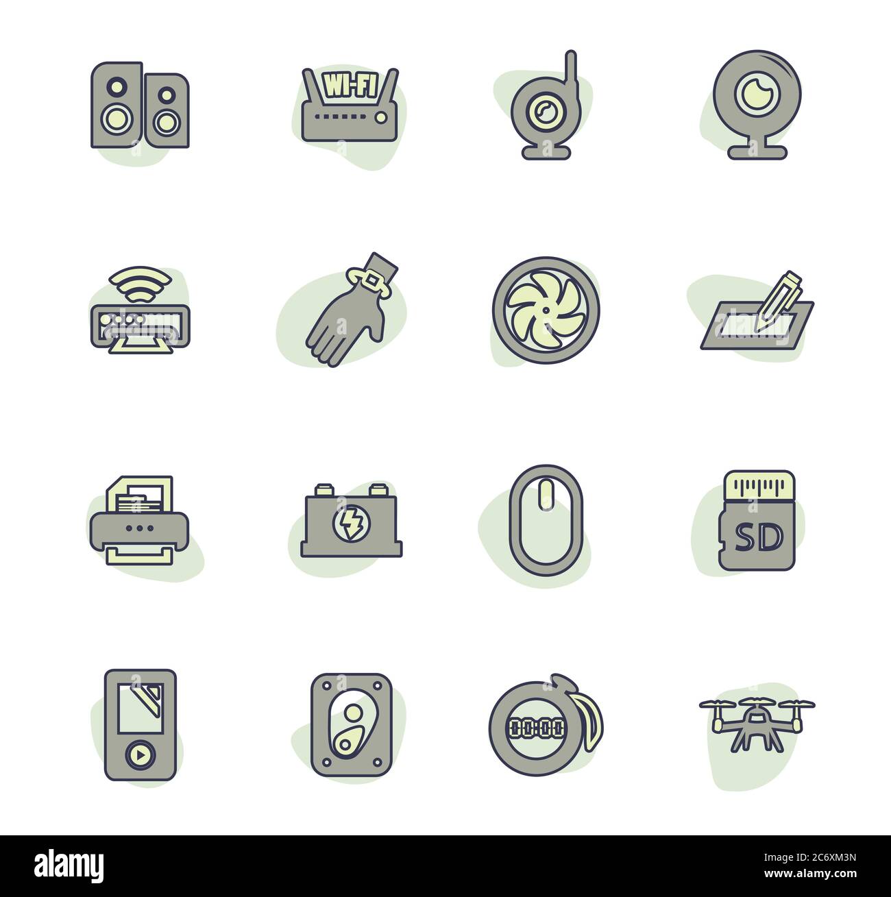 Devices icons set Stock Vector