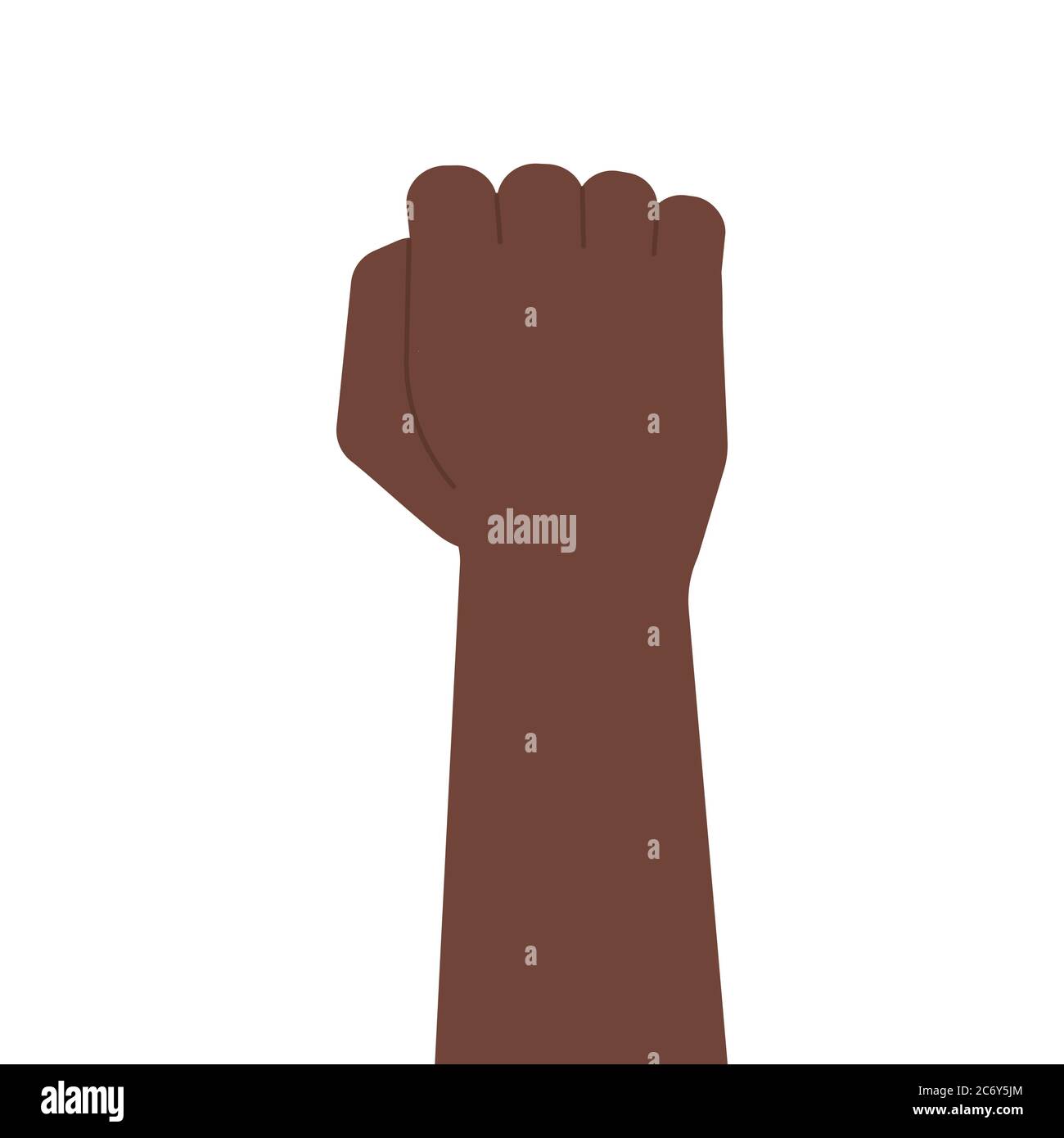 Afroamerican black fist, raised clenched hand. blacklivesmatter, anti-racism, revolution, strike concept. Stock vector illustration in flat cartoon Stock Vector