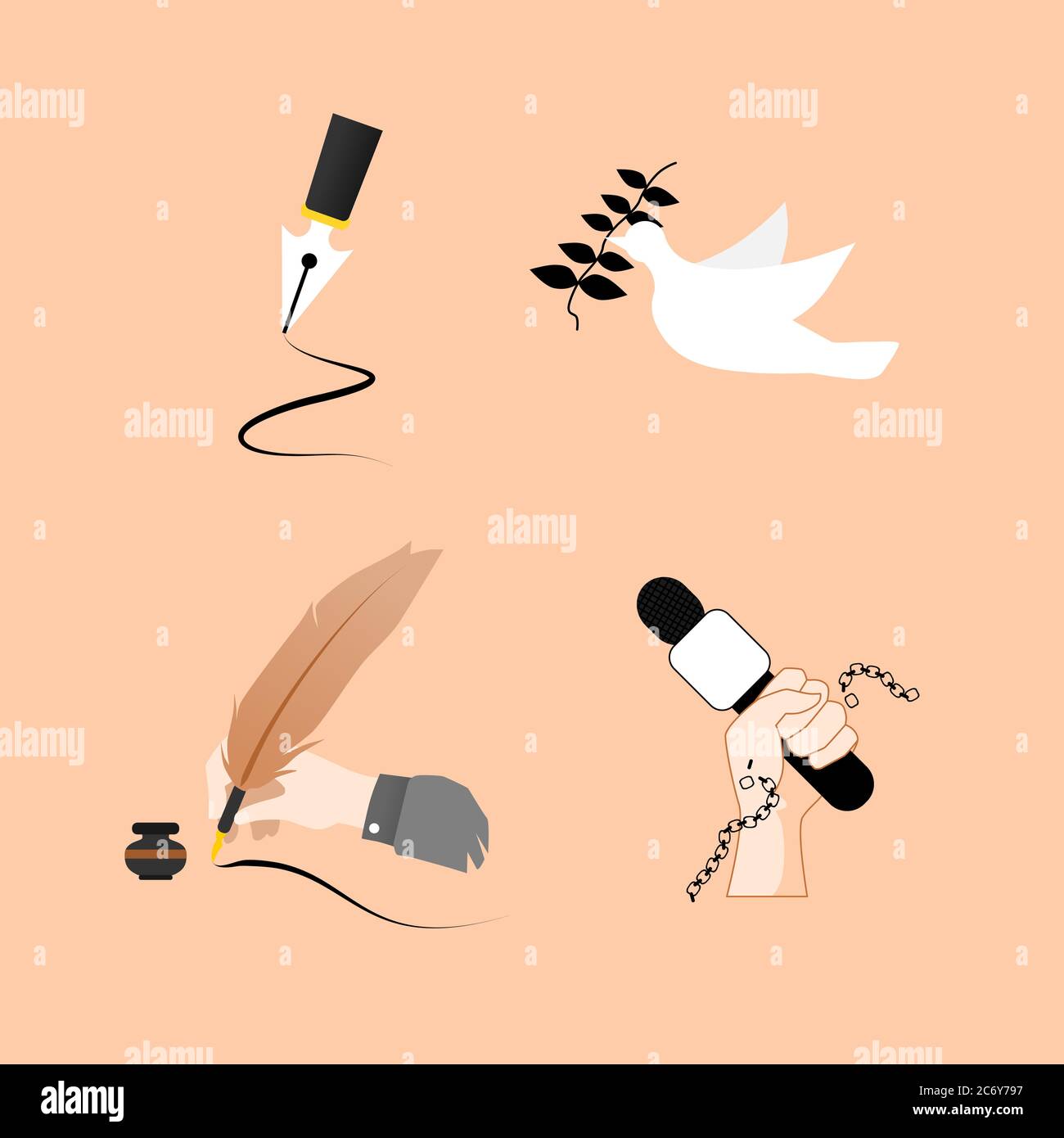 happy world press freedom day illustration vector Stock Vector