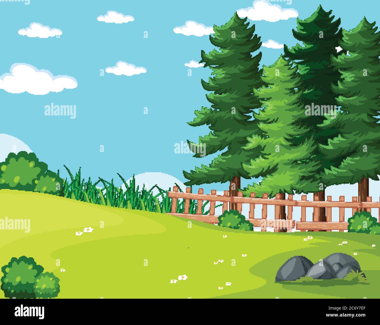 Empty background nature park scenery illustration Stock Vector Image ...