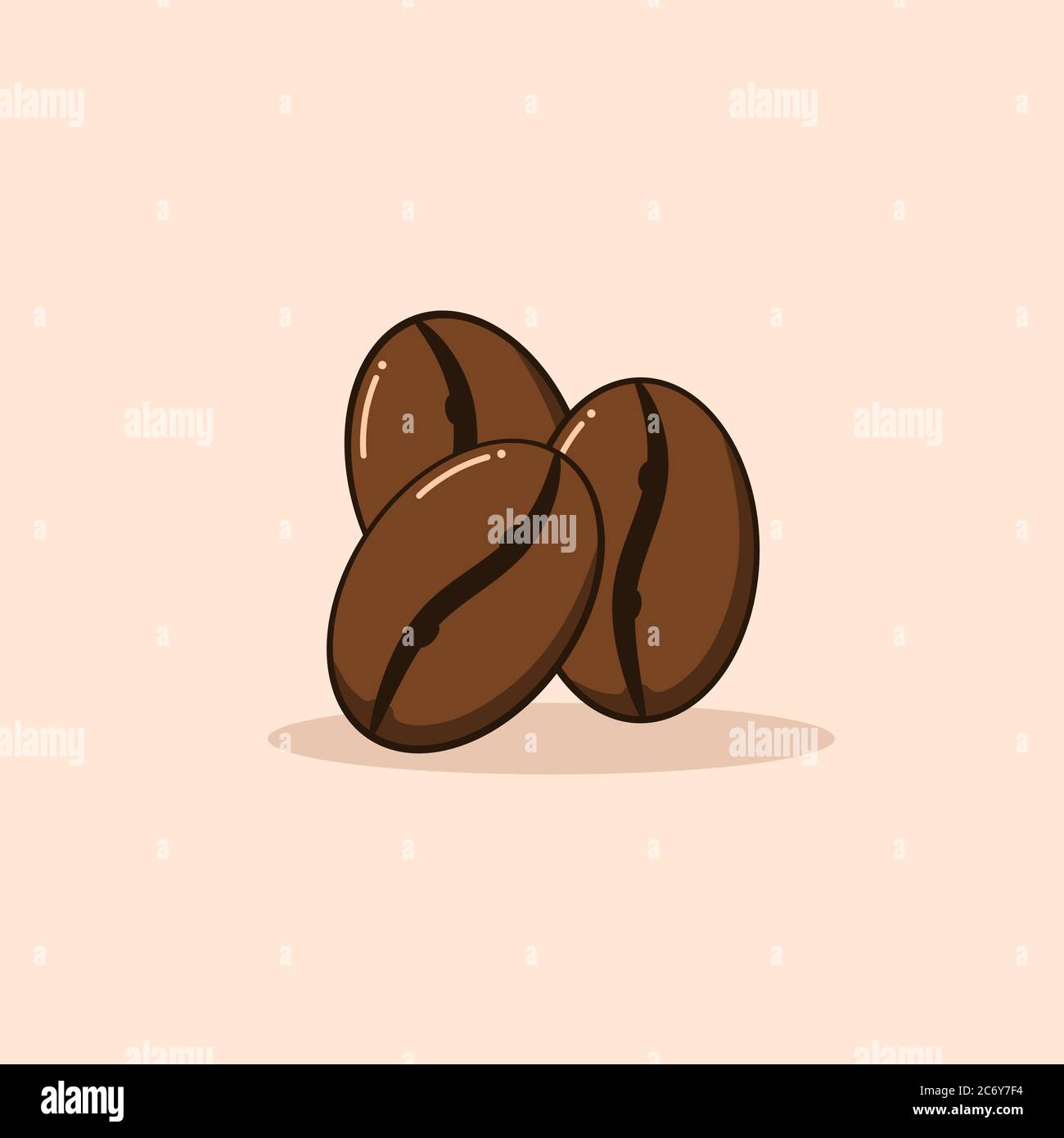 coffee beans flat vector for adding your template Stock Vector