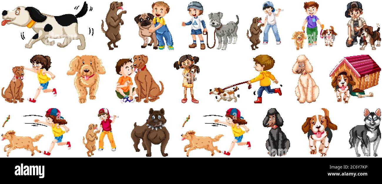 Set of dog cartoon character illustration Stock Vector Image & Art - Alamy