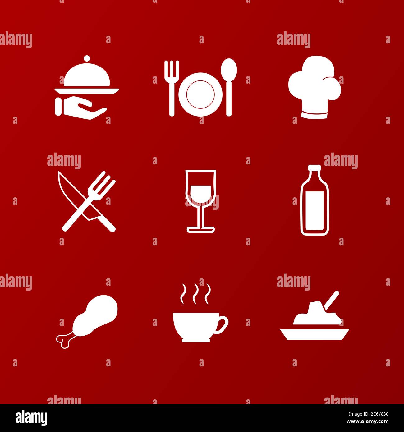 restaurant icon set vector for food and drink bussiness Stock Vector