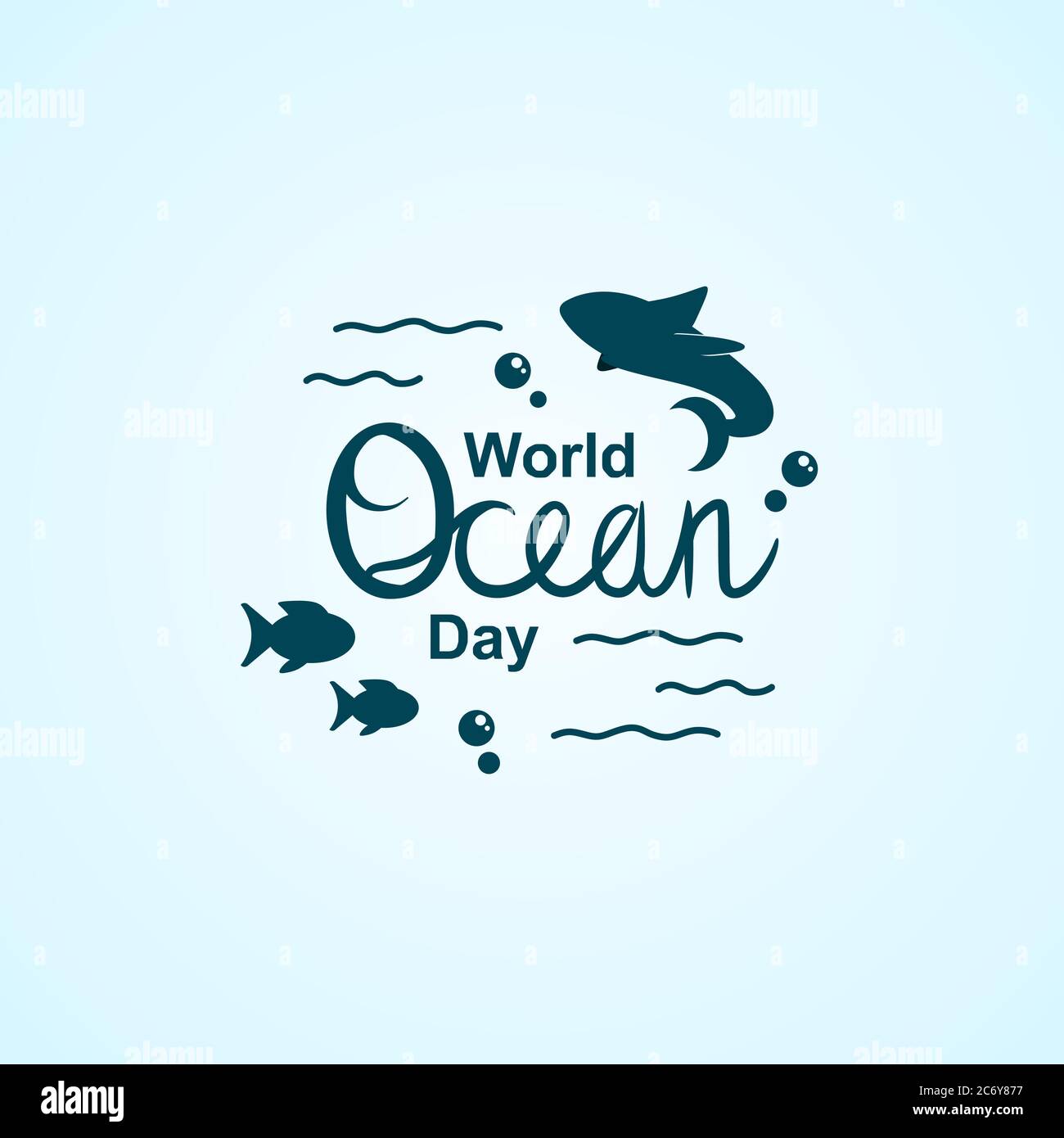 world ocean day flat illustration vector Stock Vector
