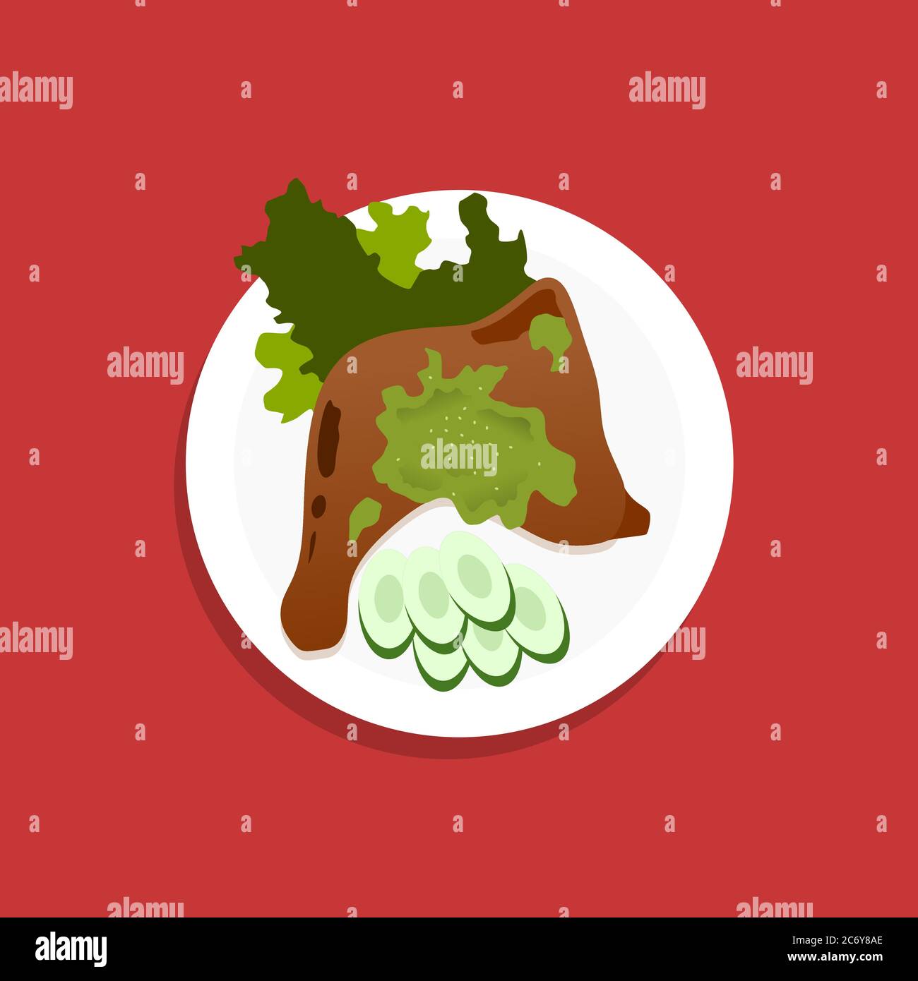 chili chicken flat illustration design Stock Vector