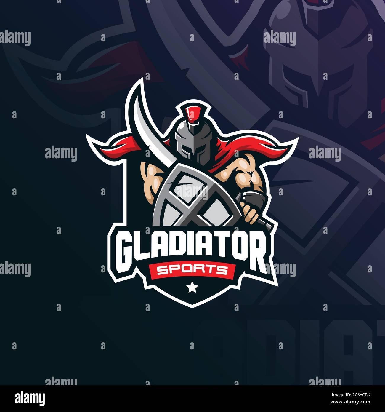 Gladiator Mascot Logo Design Vector With Modern Illustration Concept Style For Badge Emblem And Tshirt Printing Spartan Illustration With Sword And Stock Vector Image Art Alamy