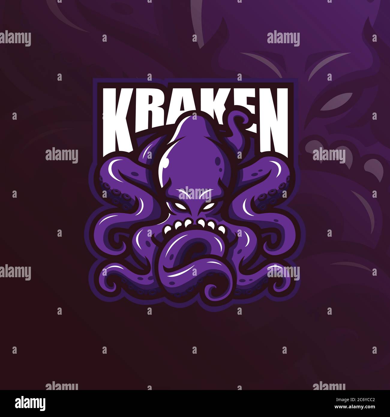 Kraken Mascot Symbol Vector Illustration Kraken Octopus 