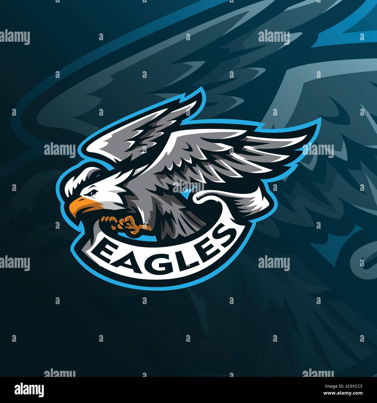 Eagle Mascot Logo Design Vector With Modern Illustration Concept Style For Badge Emblem And Tshirt Printing Angry Eagle Illustration Stock Vector Image Art Alamy
