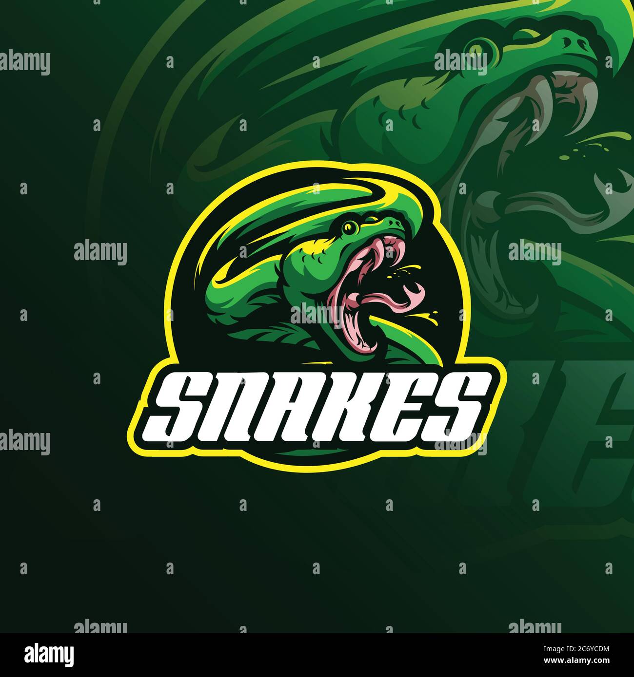 Head Snake Mascot Logo Design Vector With Badge Emblem Concept For Sport Esport And Team Stock Vector Image Art Alamy