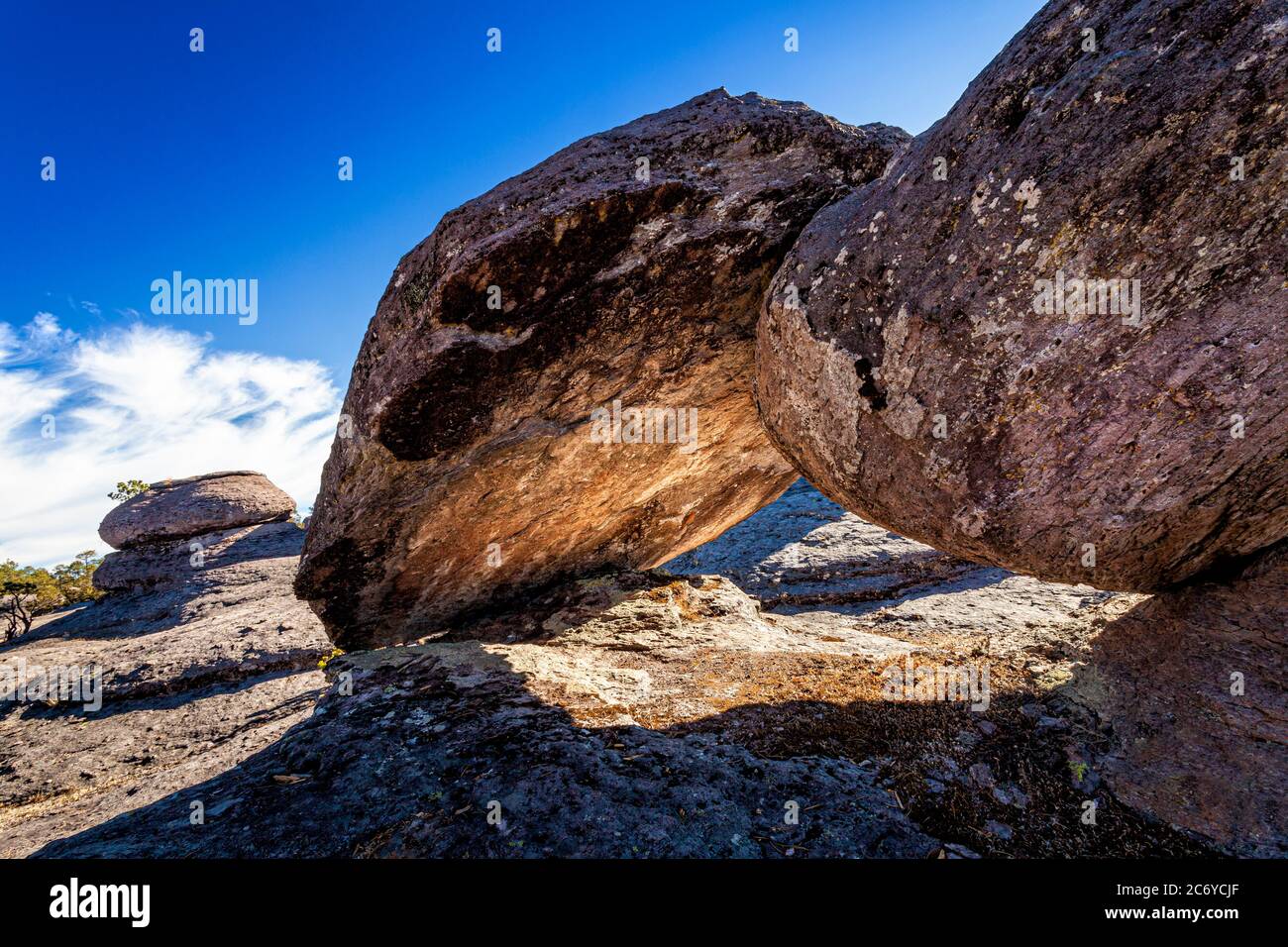 Leaning rocks in Mexiquillo, Durango, Mexico. Stock Photo