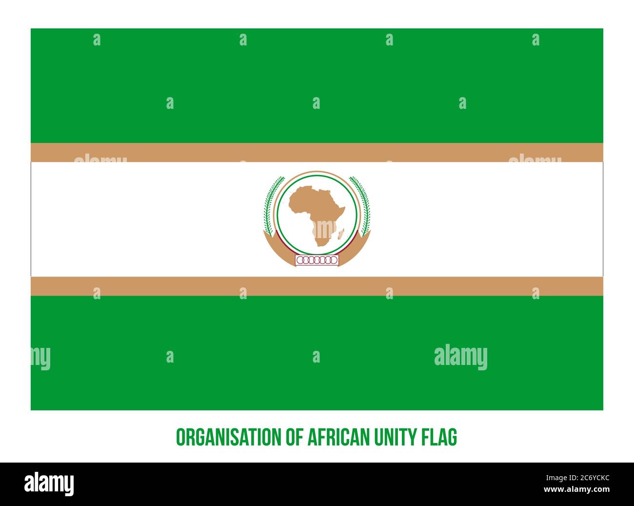 Organisation of African Unity Flag Vector Illustration on White Background. Stock Vector