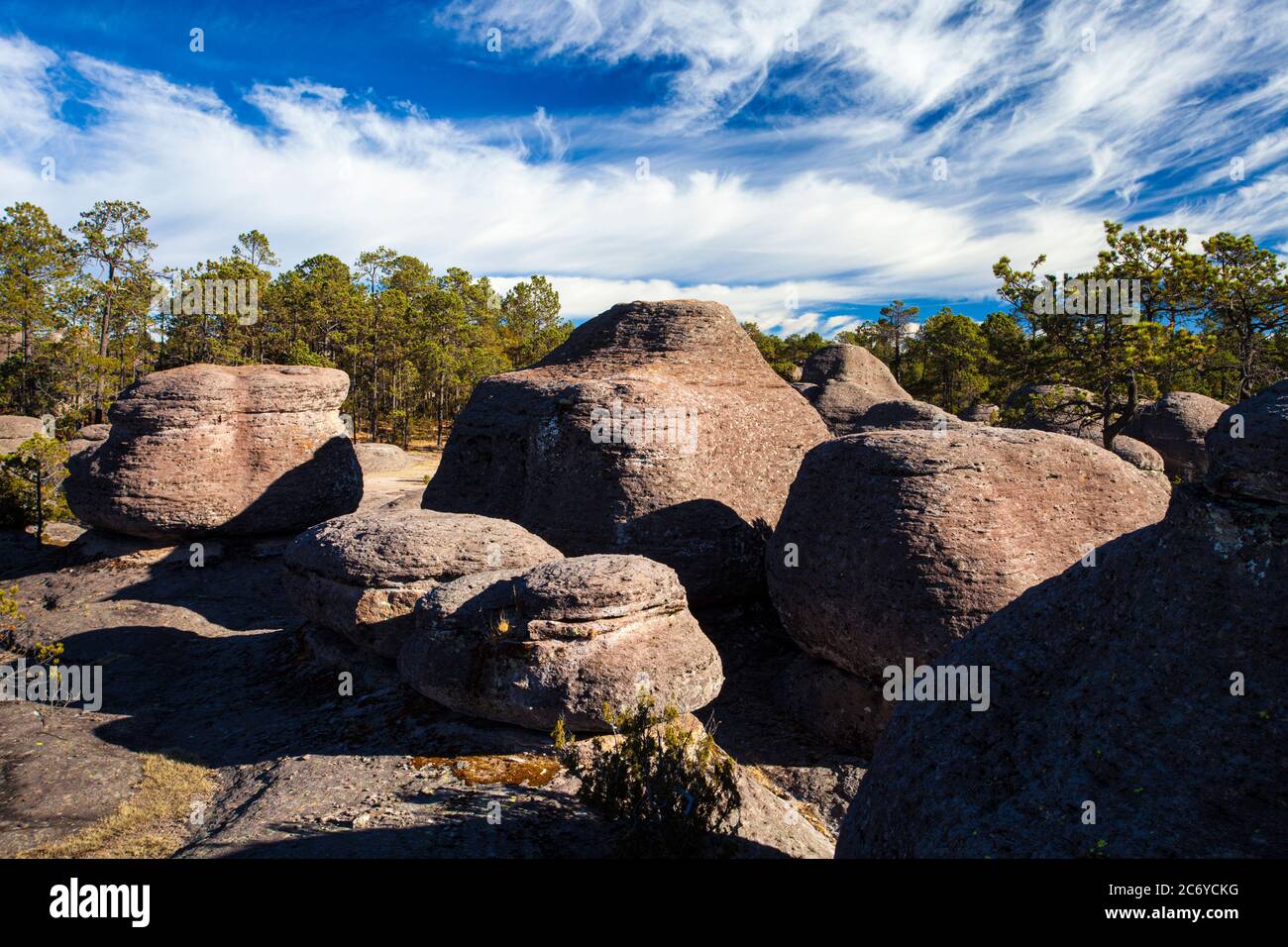 Unique rock formations of Mexiquillo, Durango, Mexico. Stock Photo