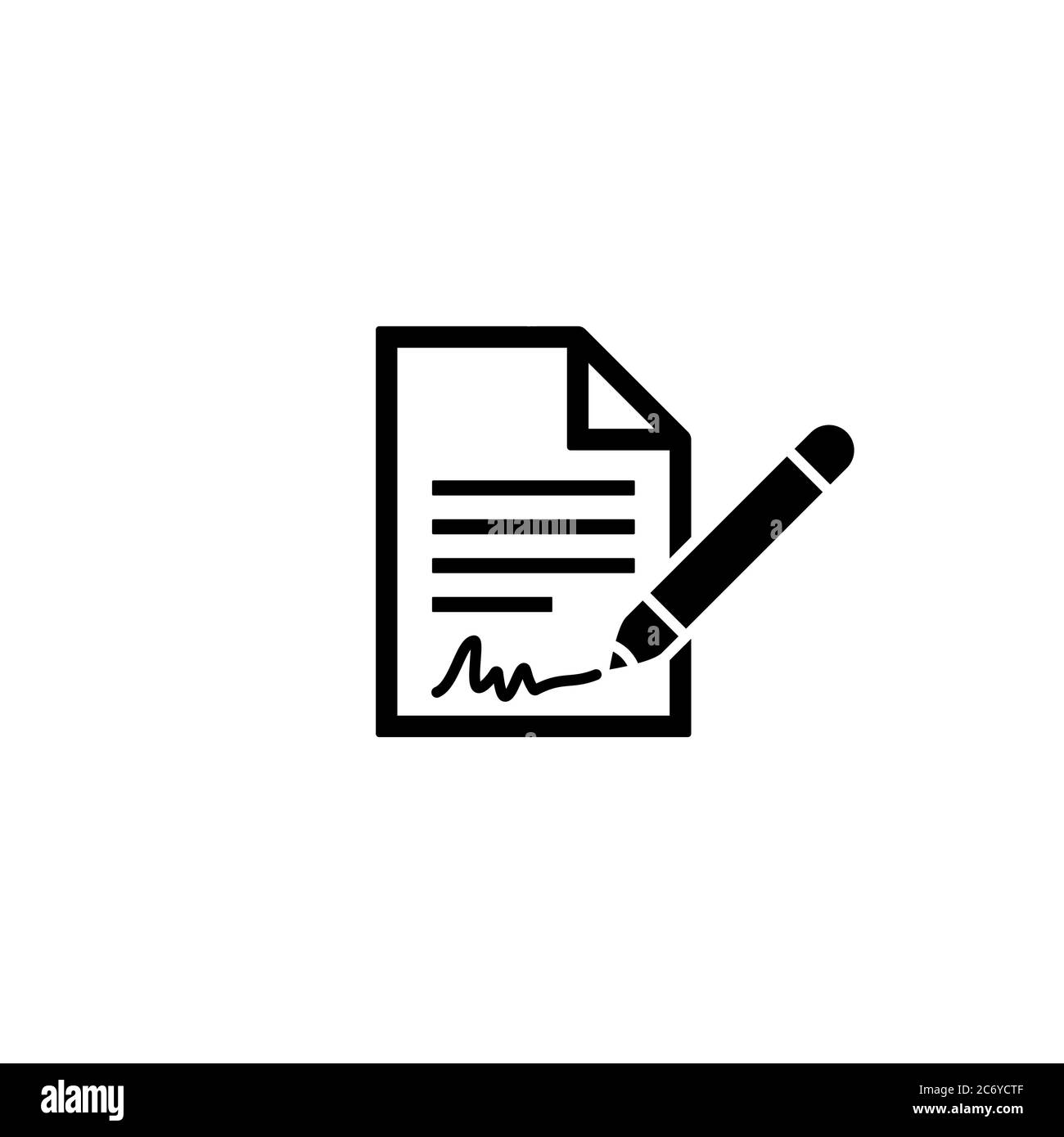 Contract icon with signature. Business concept. Vector on isolated white background. EPS 10 Stock Vector