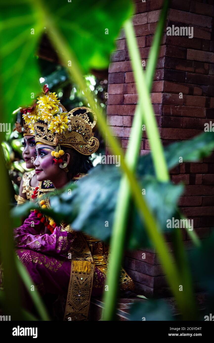 Traditional Balinese dancers Stock Photo