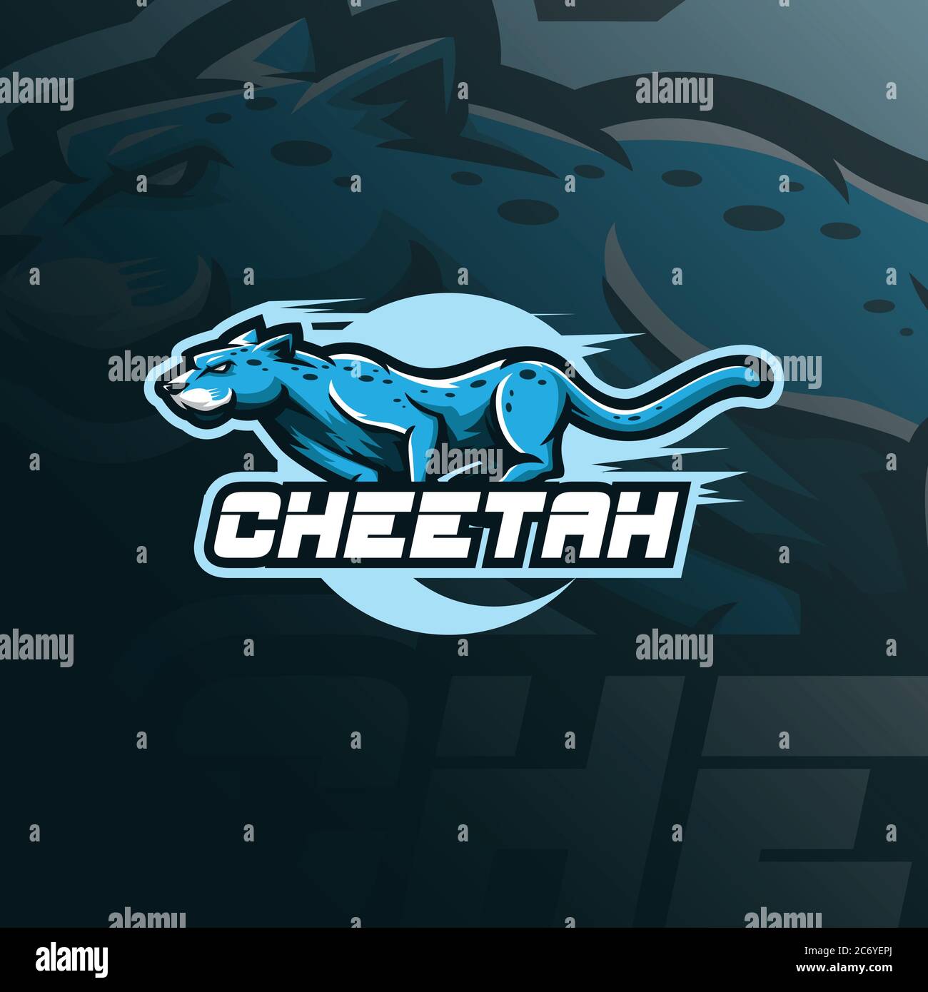 Cheetah mascot sport logo design Royalty Free Vector Image