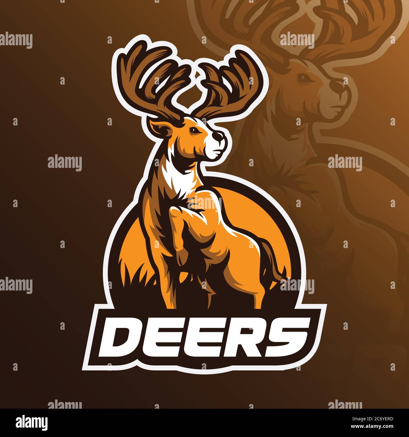 deer mascot vector logo design with modern illustration concept style
