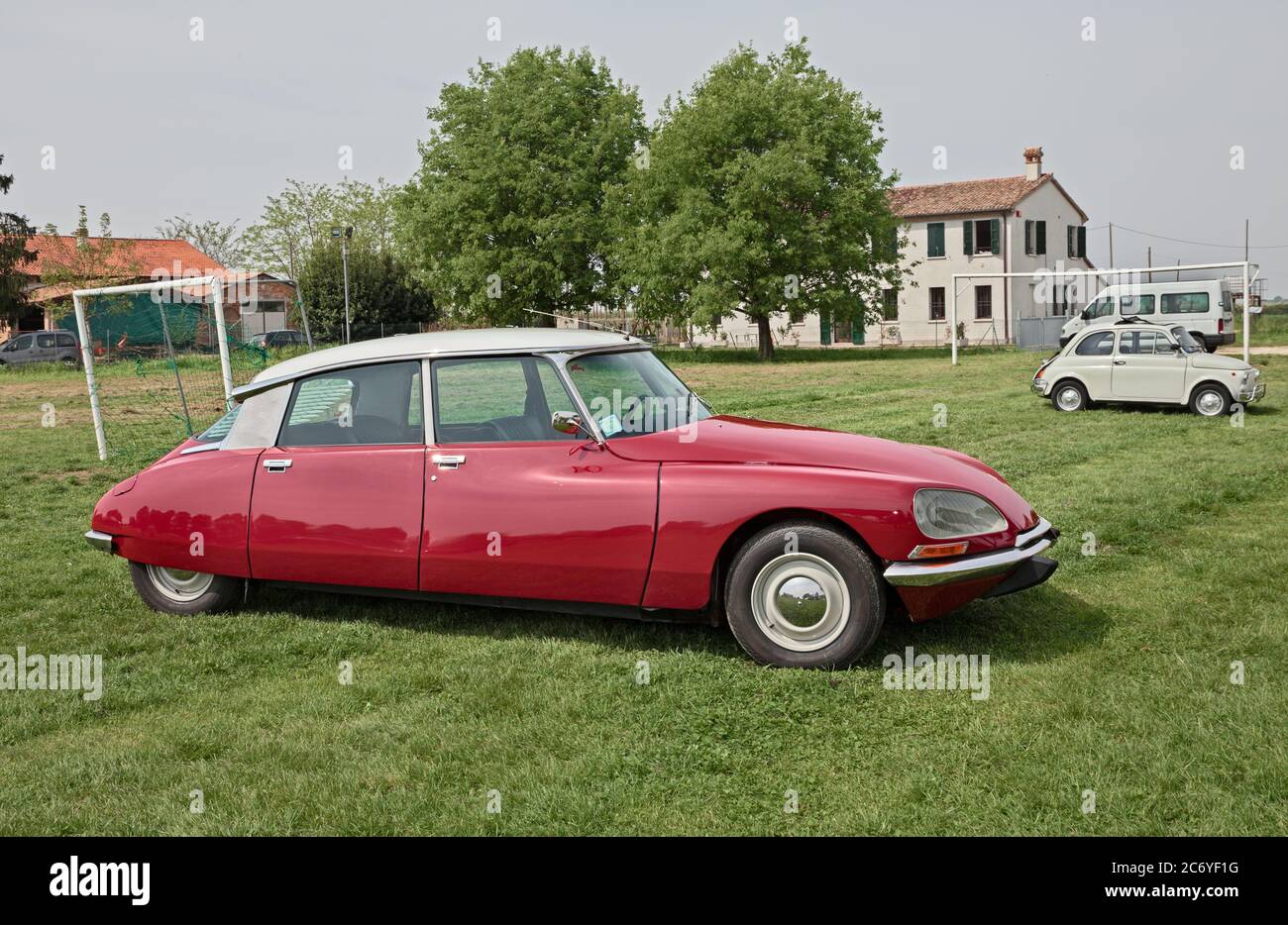 Vintage Citroen DS FD (1973) in classic car meeting 15th Auto moto raduno, on April 25, 2015 in Piangipane, RA, Italy Stock Photo