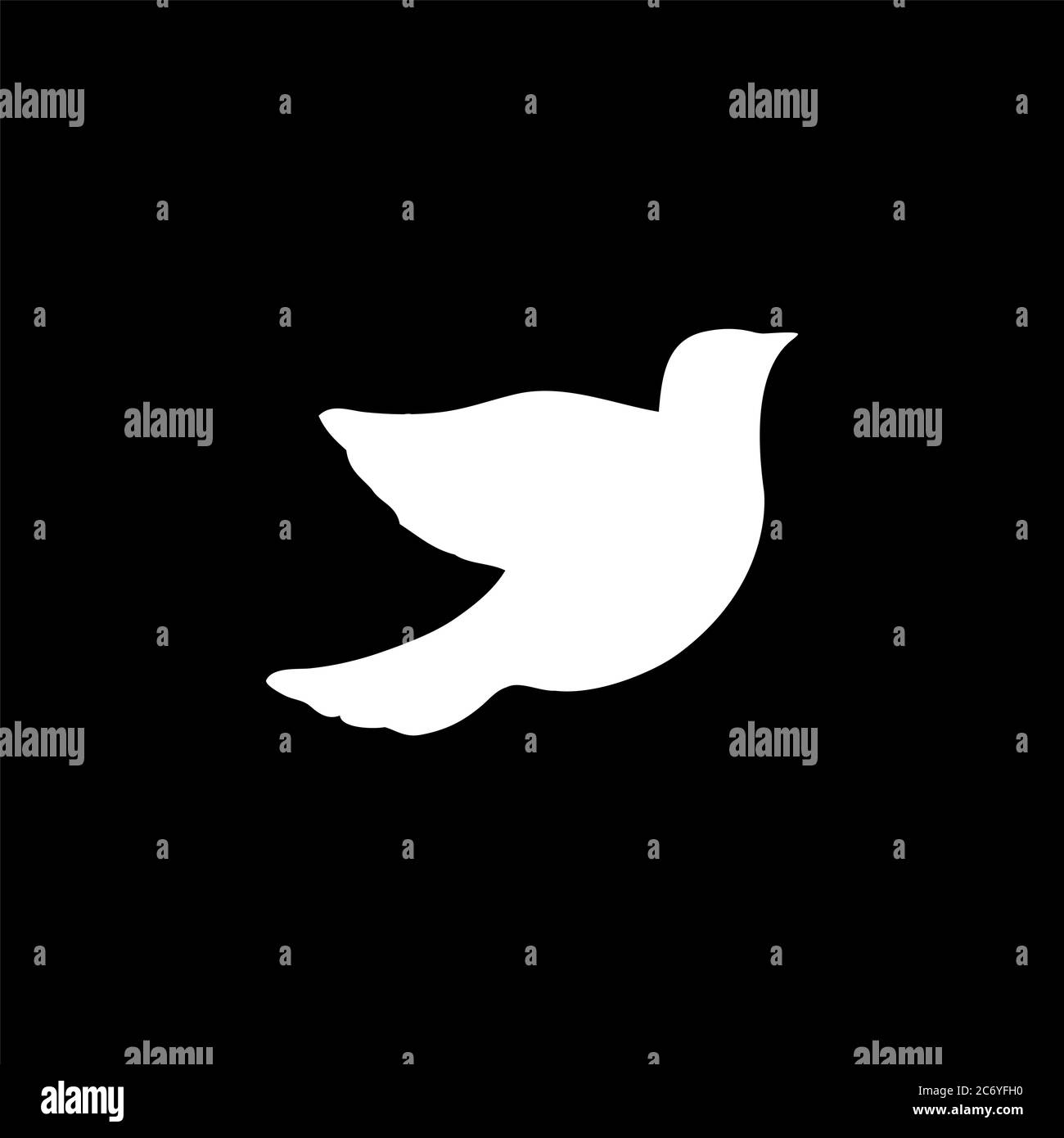 Bird Icon On Black Background. Black Flat Style Vector Illustration ...