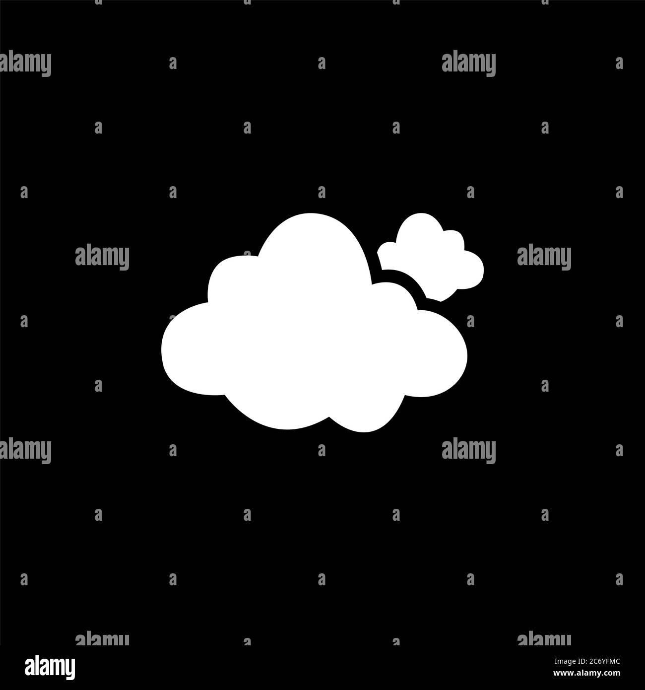 Cloud Icon On Black Background. Black Flat Style Vector Illustration ...
