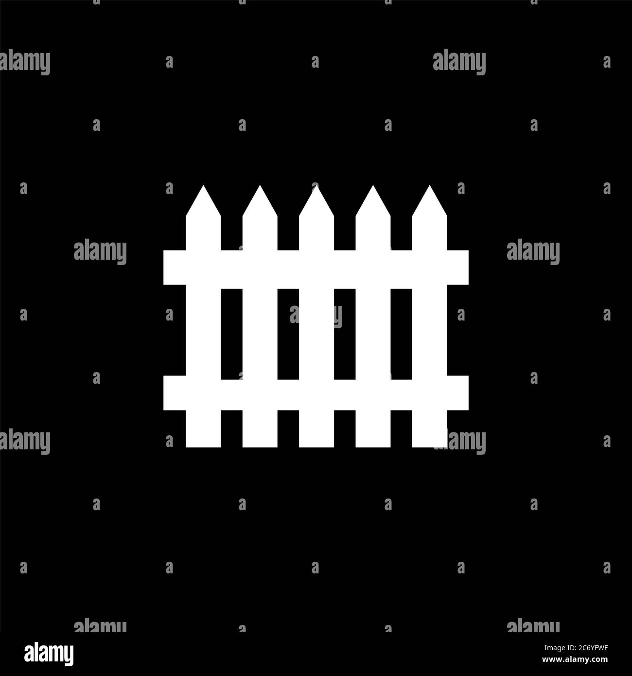 Fence Icon On Black Background. Black Flat Style Vector Illustration ...