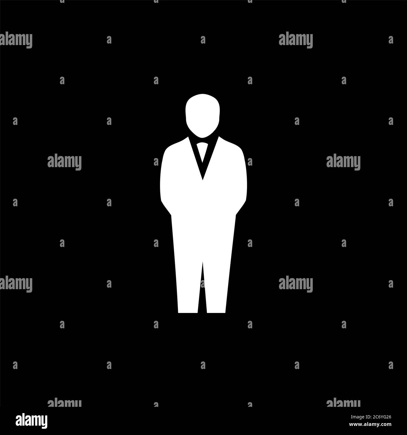 Businessman Icon On Black Background. Black Flat Style Vector ...
