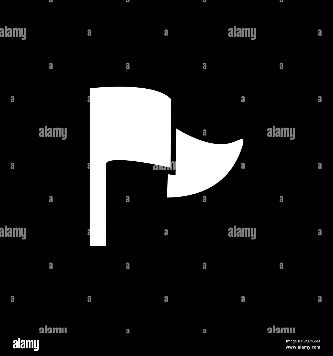 Flag Icon On Black Background. Black Flat Style Vector Illustration ...