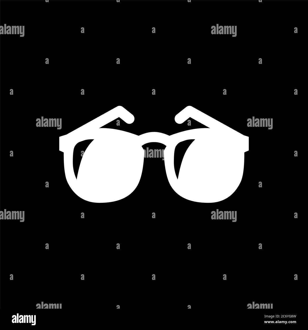 Glasses Icon On Black Background. Black Flat Style Vector Illustration ...