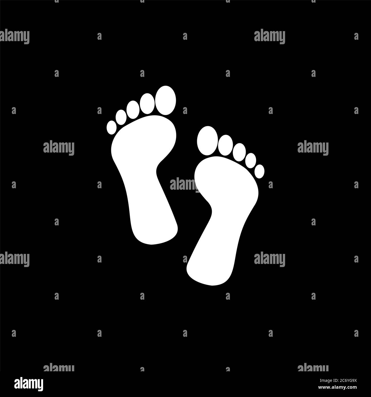 Footprint Icon On Black Background. Black Flat Style Vector ...