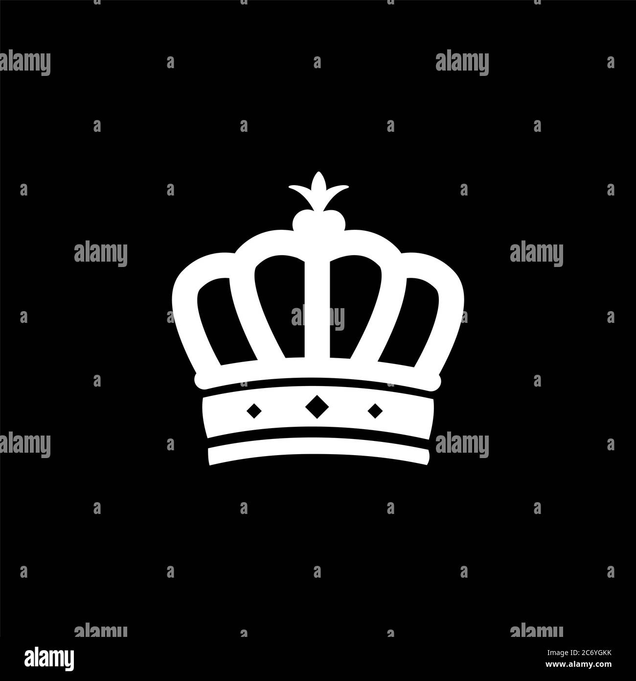 Crown Icon On Black Background. Black Flat Style Vector Illustration ...
