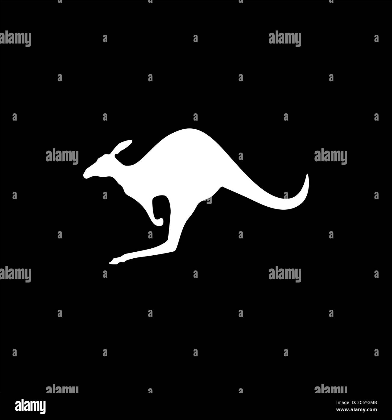 Kangaroo Icon On Black Background. Black Flat Style Vector Illustration ...