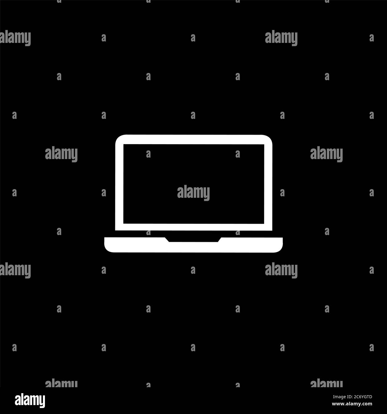 Laptop Icon On Black Background. Black Flat Style Vector Illustration ...