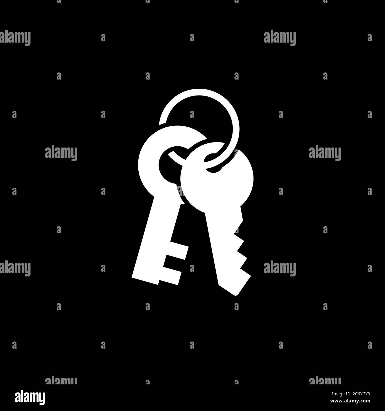 Key Icon On Black Background. Black Flat Style Vector Illustration ...